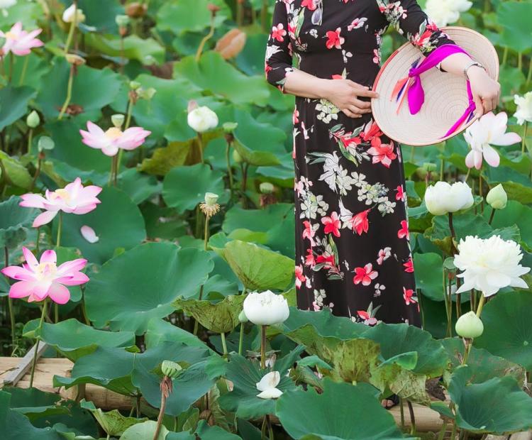 CHỊ EM ÁO DÀI HOA SEN
